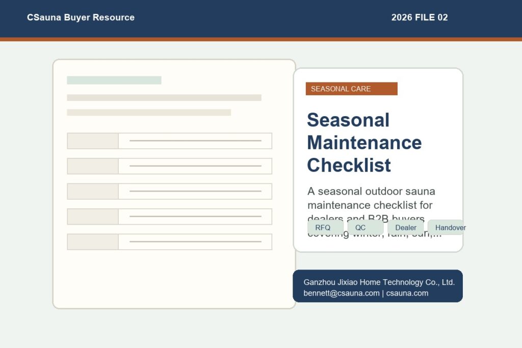CSauna Seasonal Maintenance Checklist buyer resource cover for sauna sourcing and RFQ planning