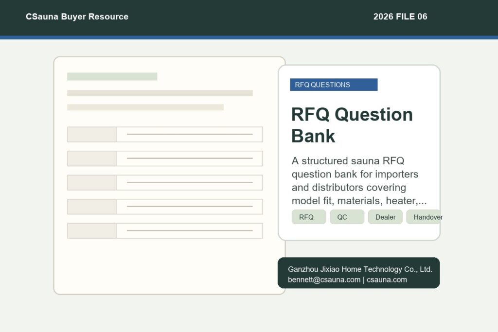 CSauna RFQ Question Bank buyer resource cover for sauna sourcing and RFQ planning