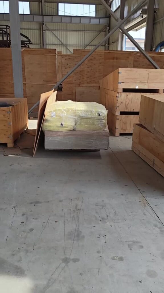 Outdoor sauna assembly area at CSauna factory