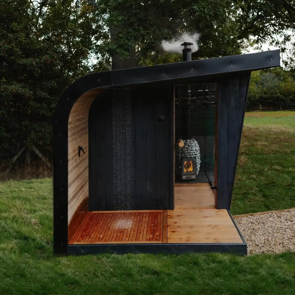 Four Person Insulated Outdoor Sauna Cabin with Double Wall product image