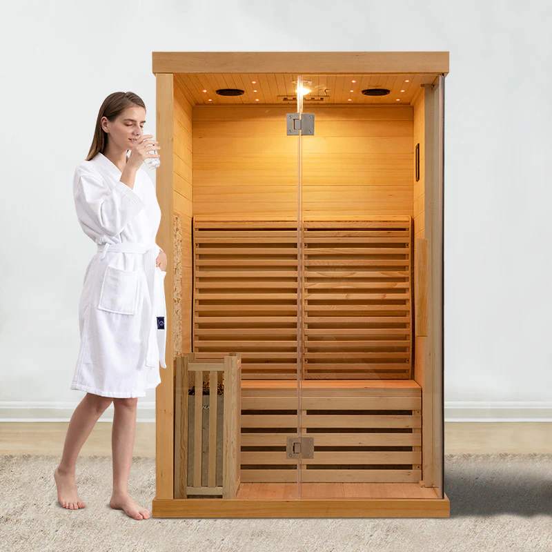 Cedar Indoor Salt Wall Sauna Cabin product image
