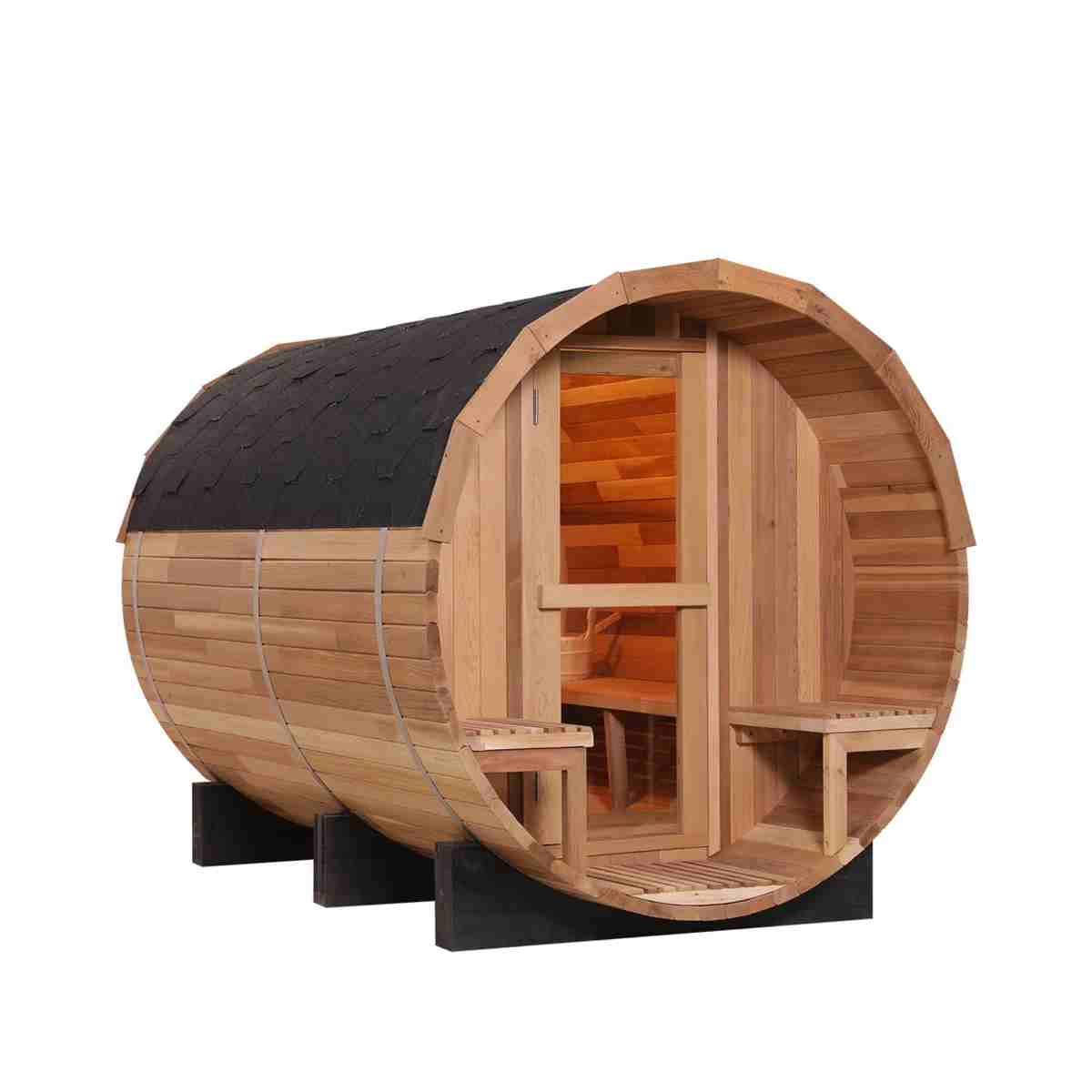 Outdoor Garden Sauna Room with Simple Square Layout product image