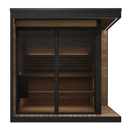 Mobile Wooden Outdoor Sauna - Foldable Solid Wood Sauna Cabin for Resort Hotel Exterior angle