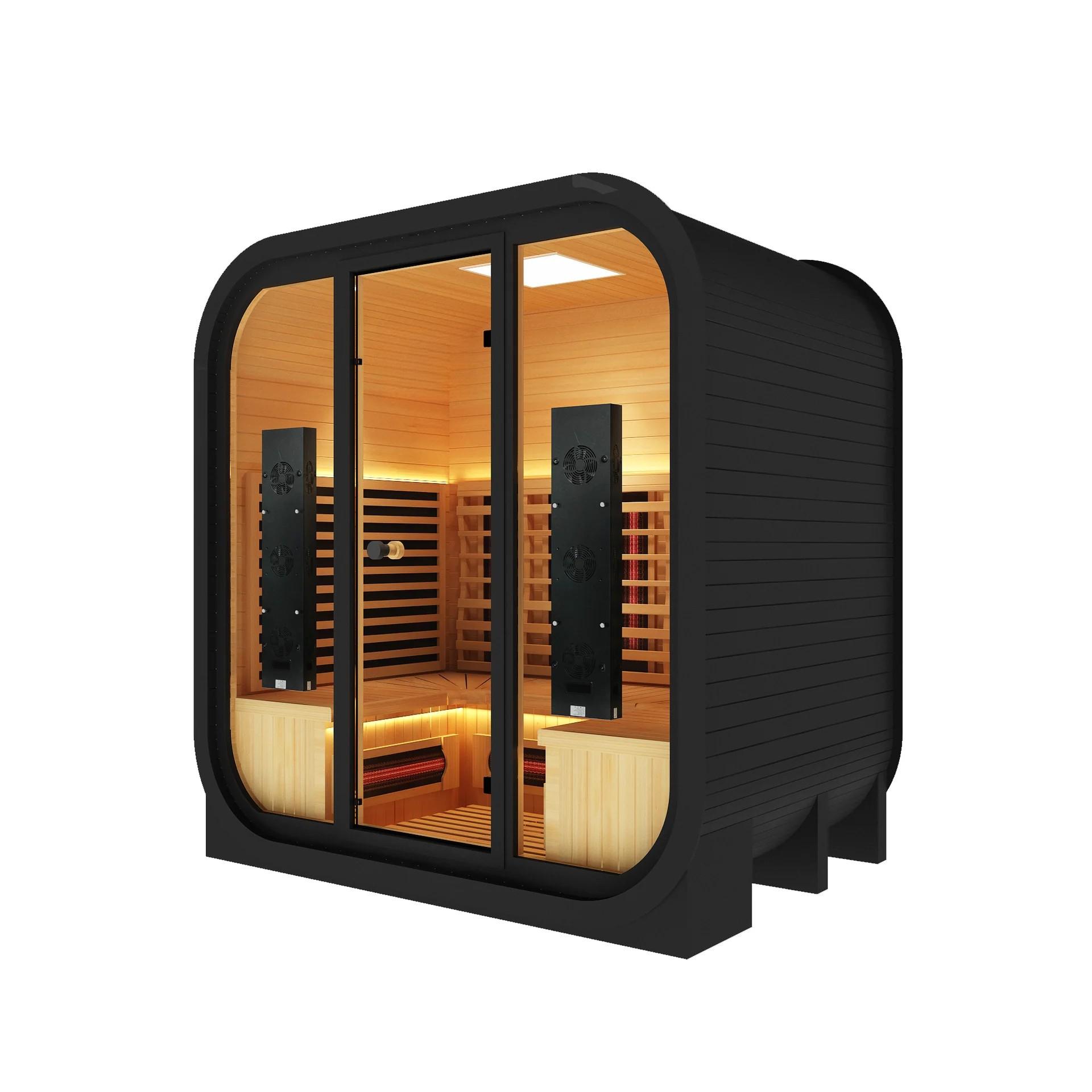 2 Person Wood Curved Corner Far Infrared Sauna Room product image