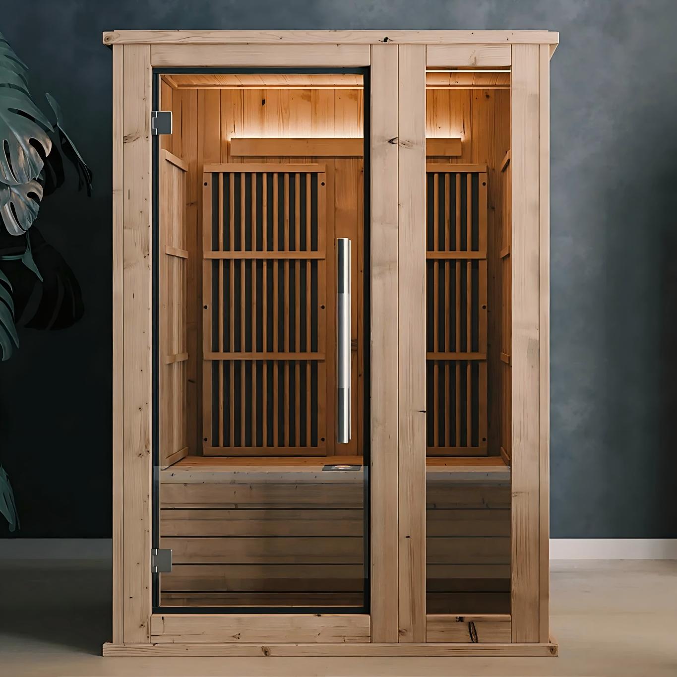 2 Person Indoor Infrared Sauna with Compact Glass Door product image