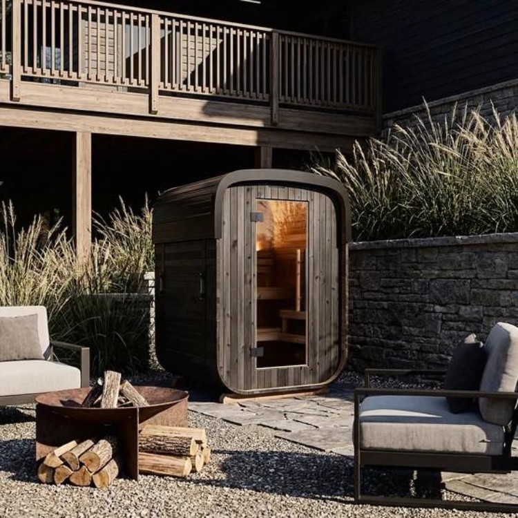 Black Charred Outdoor Barrel Sauna product image