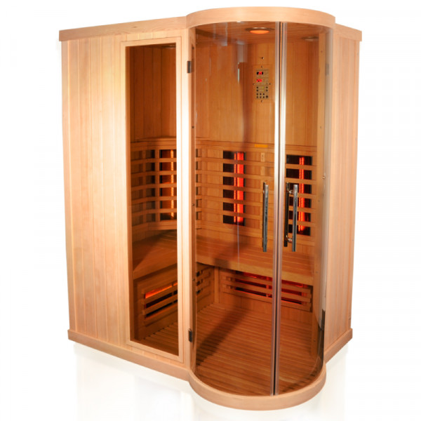 3 Person Hemlock Wellness Sauna with Full-Height Glass Entry product image
