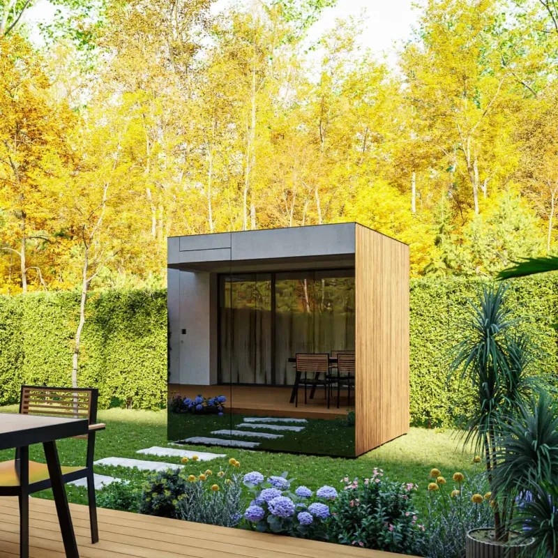 Mirror-Clad Garden Sauna Cabin product image
