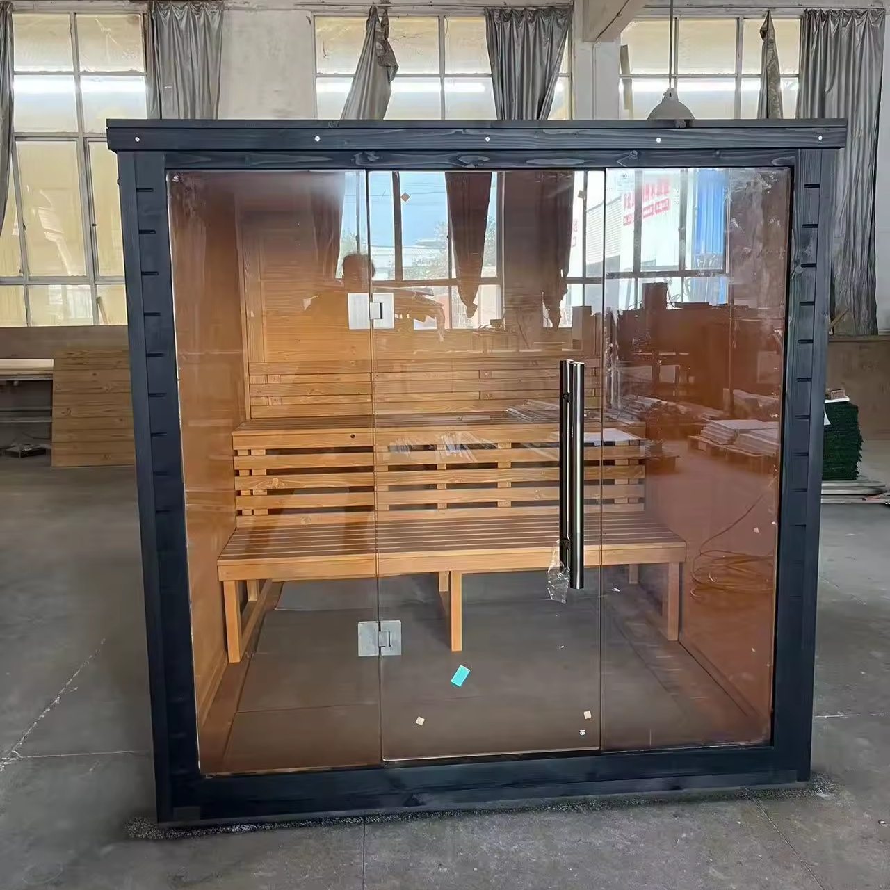 Five Person Commercial Indoor Steam Sauna with Group Bench product image