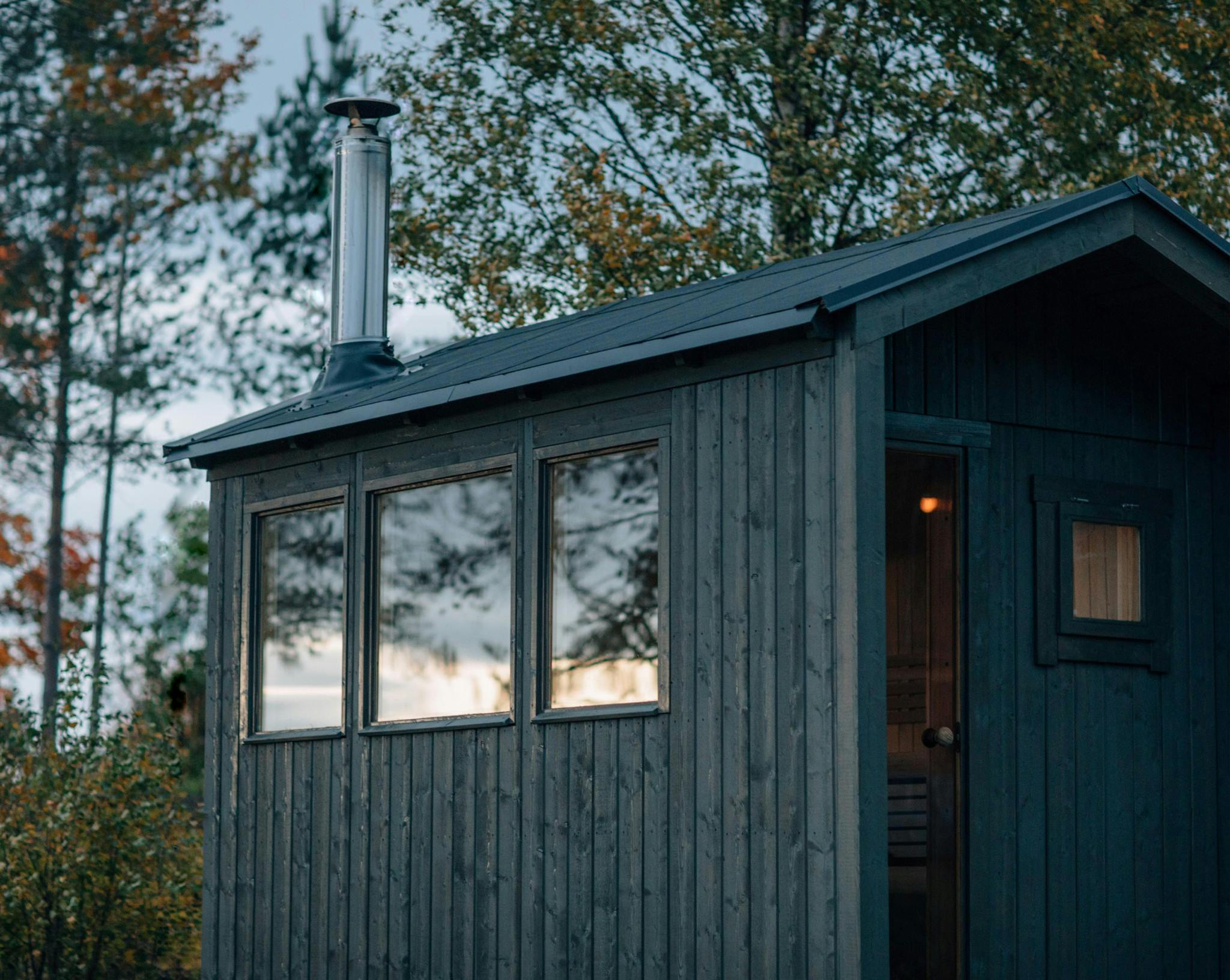 Grey Outdoor Wood Stove Sauna Cabin product image