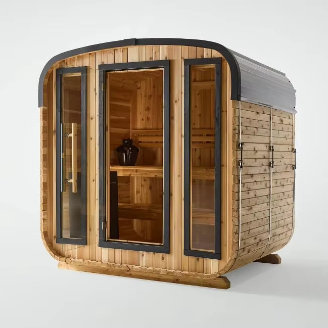 2-4 Person Red Cedar Outdoor Sauna Room with Solid Wood Shell product image
