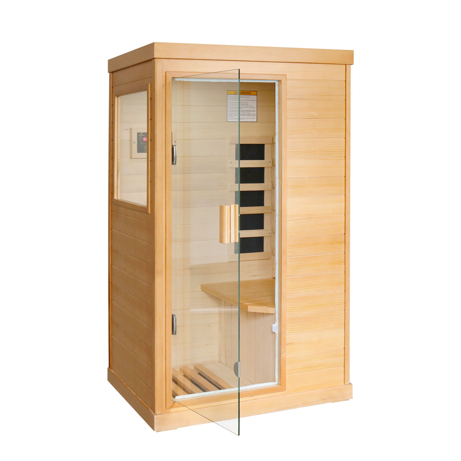 Solid Wood Infrared Sauna 1 Person Dry Sauna Room SPA Indoor Sauna Room With Far Infrared Carbon Heater for SPA Capsule Exterior angle