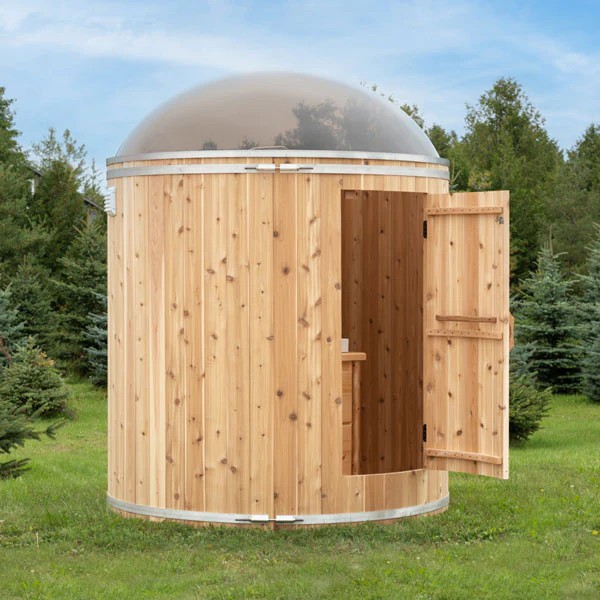 Spruce Wood Prefab Outdoor Sauna House with LED Lighting product image