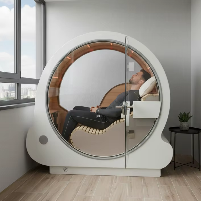 Round-Window Compact Infrared Sauna Pod product image