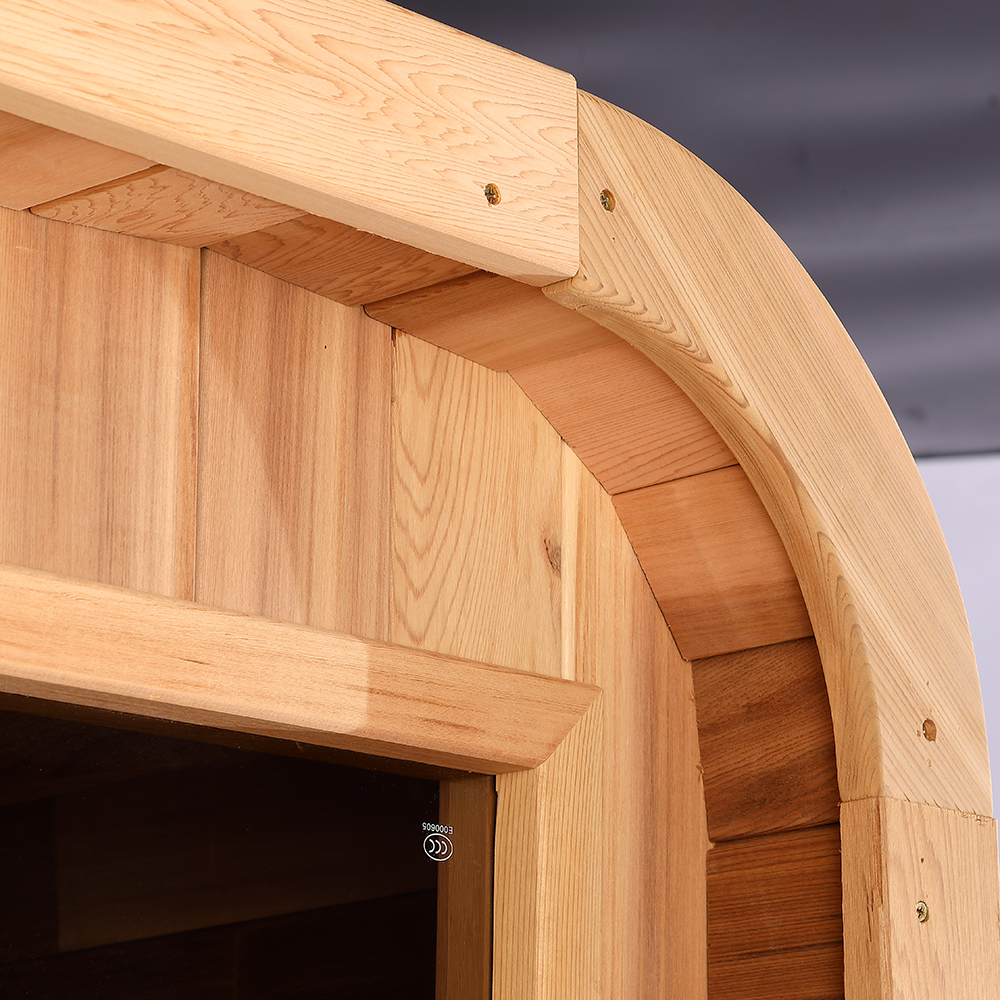 Red Cedar Rounded-Cube Outdoor Sauna with Electric Heater CSA-172 reference view 6