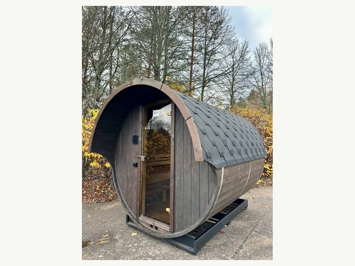 Charcoal Grey Barrel Sauna with Glass Door CSA-32 additional product view