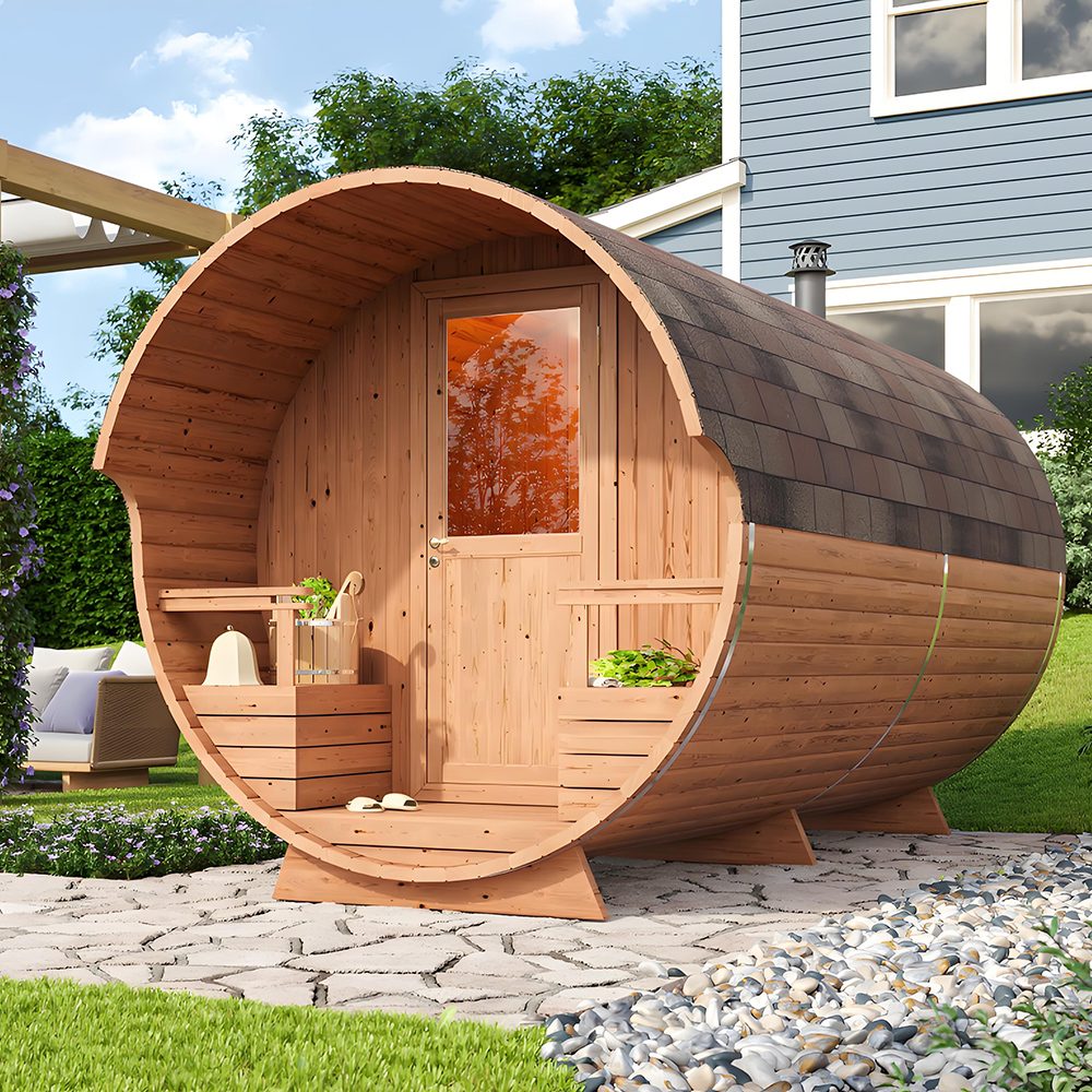 Outdoor Barrel Sauna Porch and Door Configurations product image