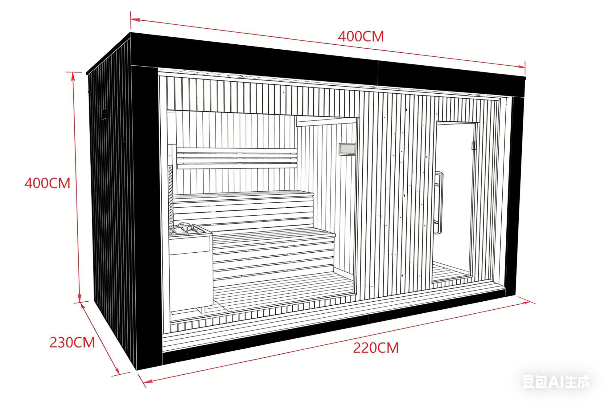 6-Person Canadian Red Cedar Square Sauna Room with 9kw Electric Heater CSA-608 Buyer reference