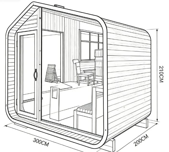 6-Person Canadian Red Cedar Panoramic Sauna Room with 9kw Electric Heater CSA-609 Buyer reference