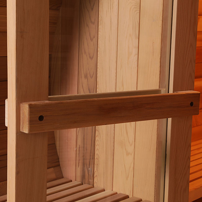 Eight-Person Red Cedar Barrel Sauna with Full-Round Glass Front CSA-610 reference view 5