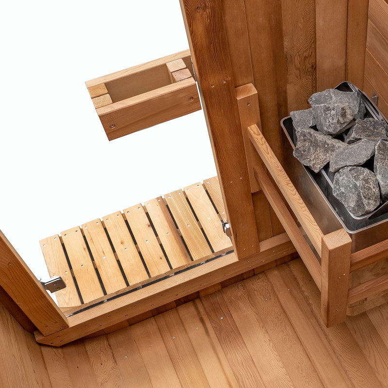Two-Person Solid-Wood Outdoor Cube Sauna Cabin CSA-612 reference view 3