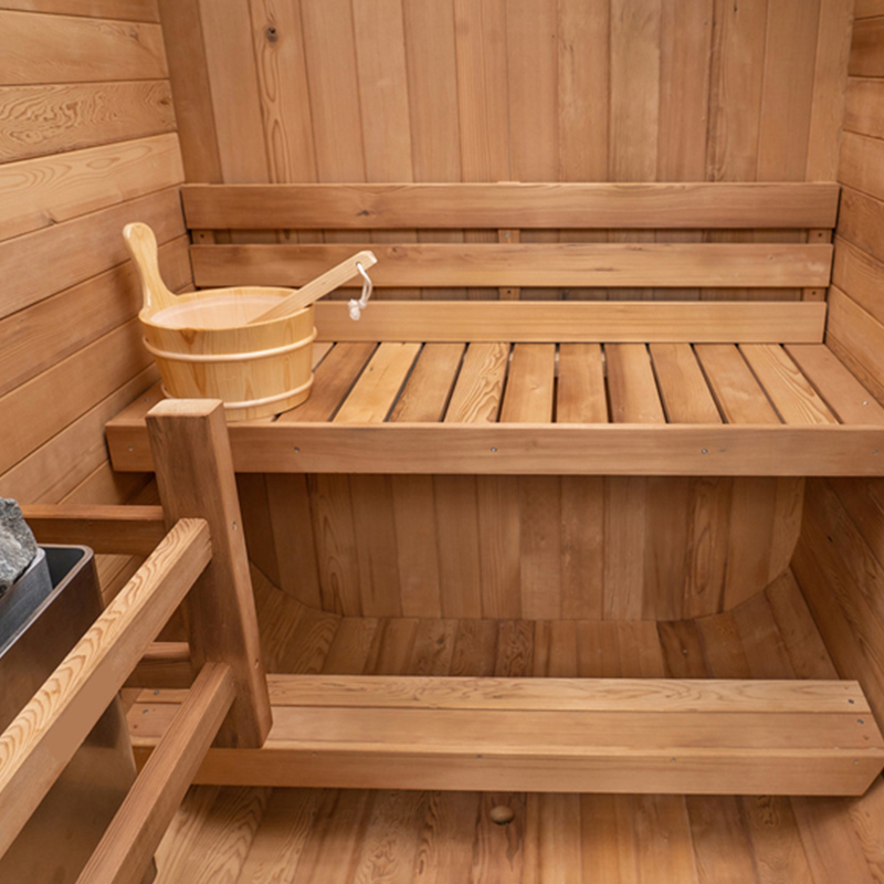 Two-Person Solid-Wood Outdoor Cube Sauna Cabin CSA-612 reference view 4