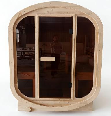 3-Person Finnish Pine Compact Sauna Room with 4.5kw Electric Heater CSA-613 Exterior angle