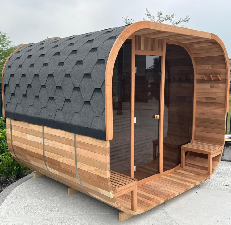 Four-to-Eight-Person Square Barrel Outdoor Sauna CSA-614 reference view 5