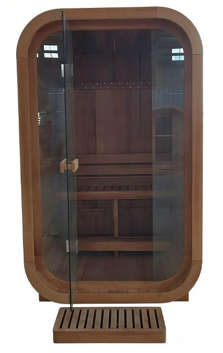 1-2 Person Canadian Red Cedar Compact Sauna Room with 3kw Electric Heater CSA-615 Exterior angle