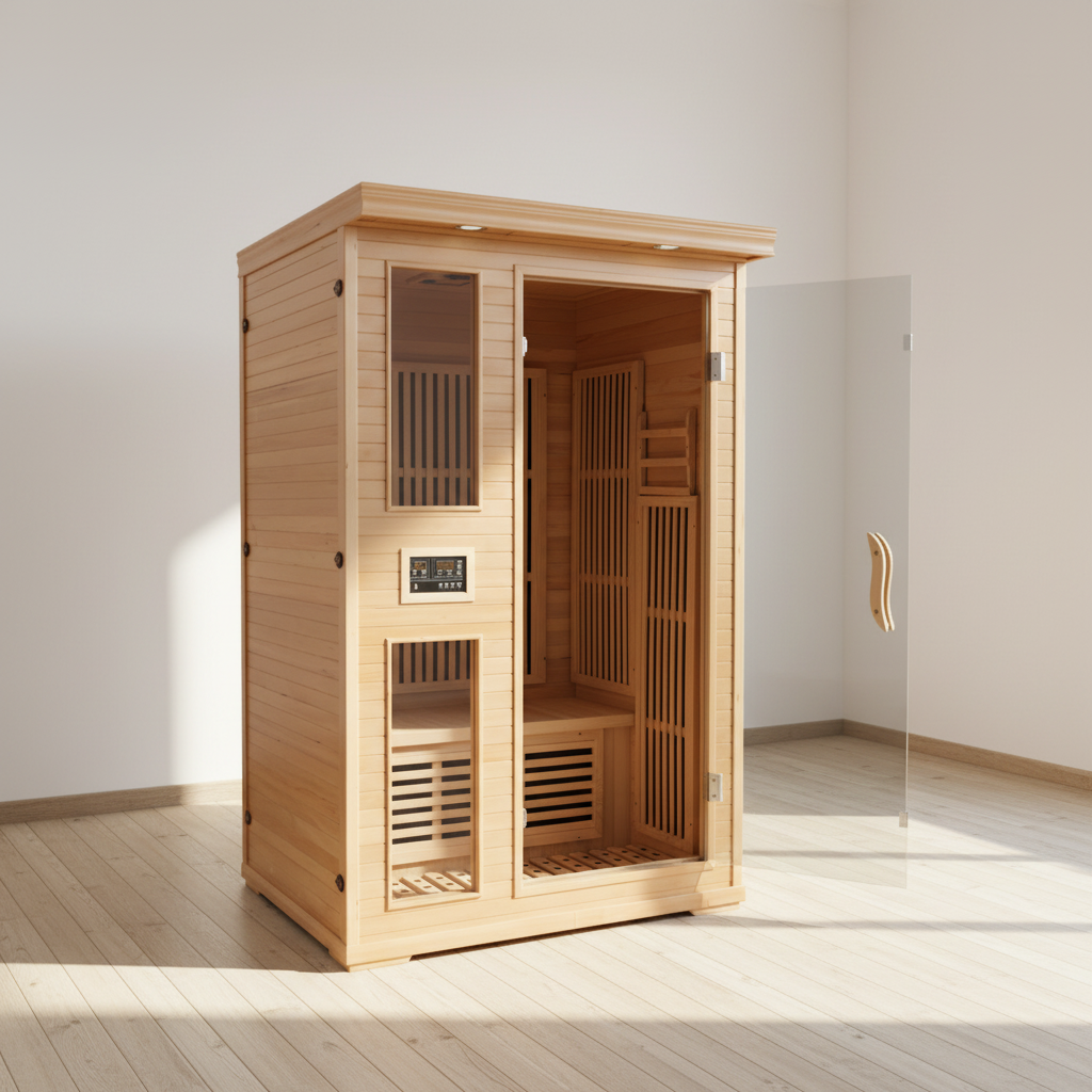 Dual-Seat Hemlock Infrared Cabin with Carbon Heater Panels product image
