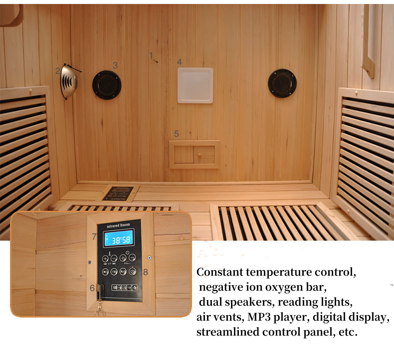 Dual-Seat Hemlock Infrared Cabin with Carbon Heater Panels CSA-616 reference view 5