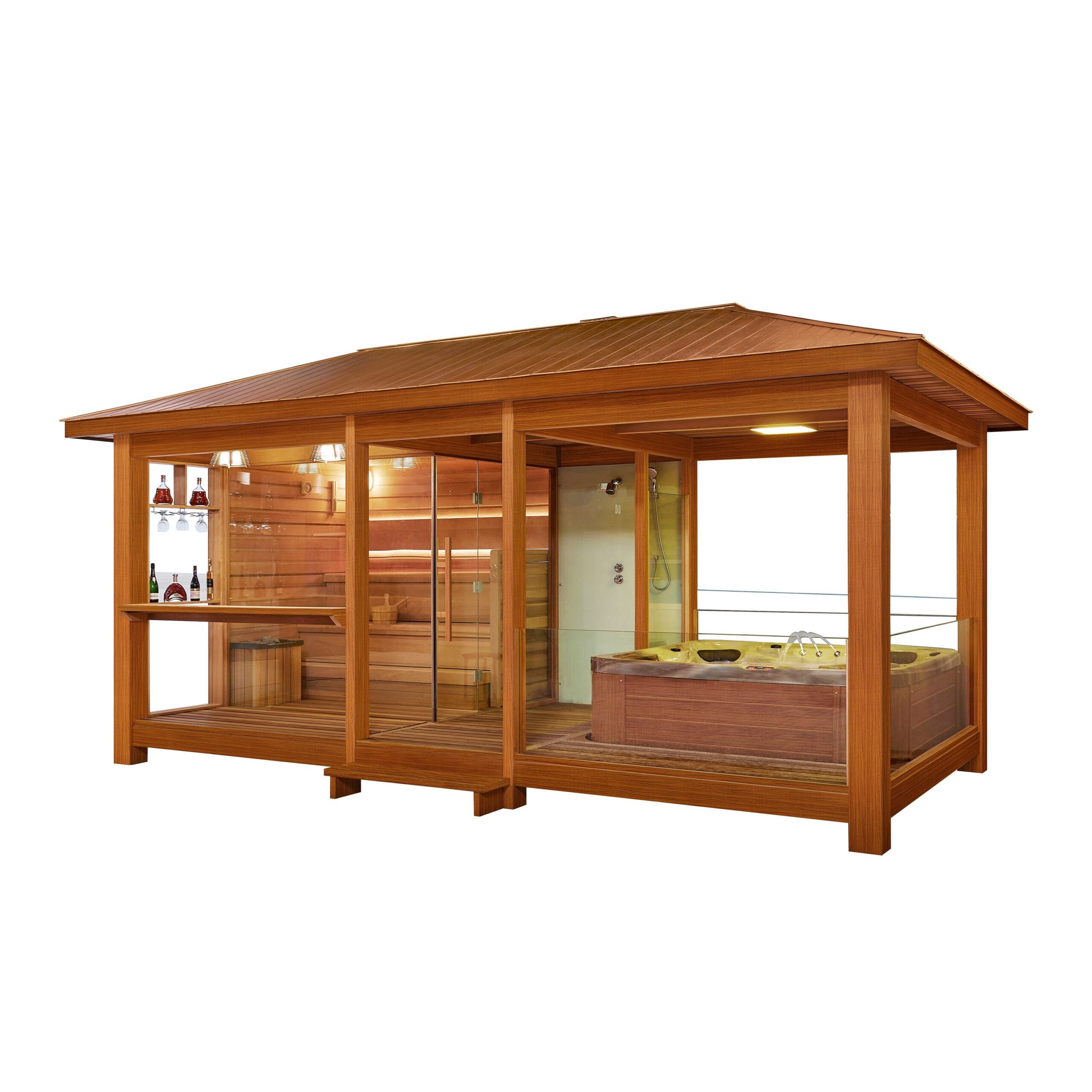 Courtyard Red Cedar Sauna Shower Spa Pavilion product image