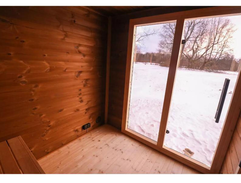 Rounded Outdoor Sauna Cabin with Front Glass Direction CSA-622 reference view 4