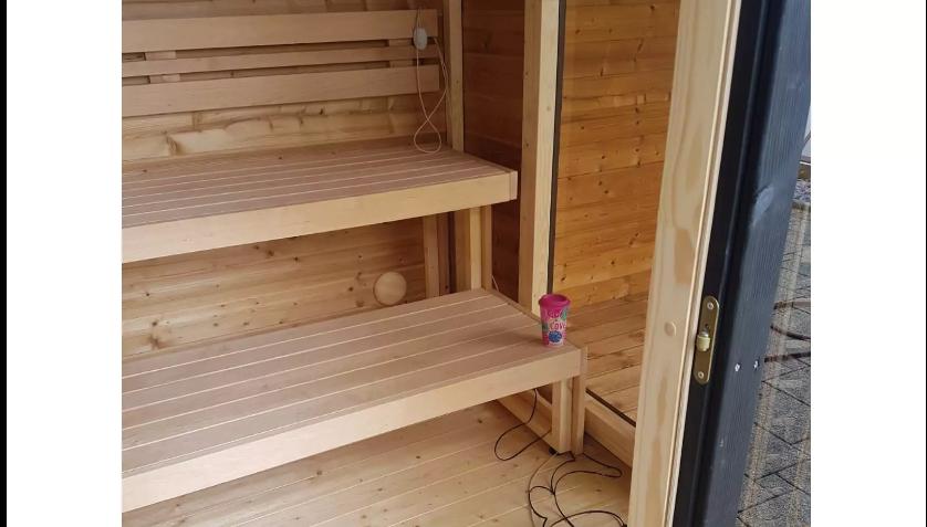 Black Rounded Corner Sauna Room with Double Glass Front CSA-623 reference view 5