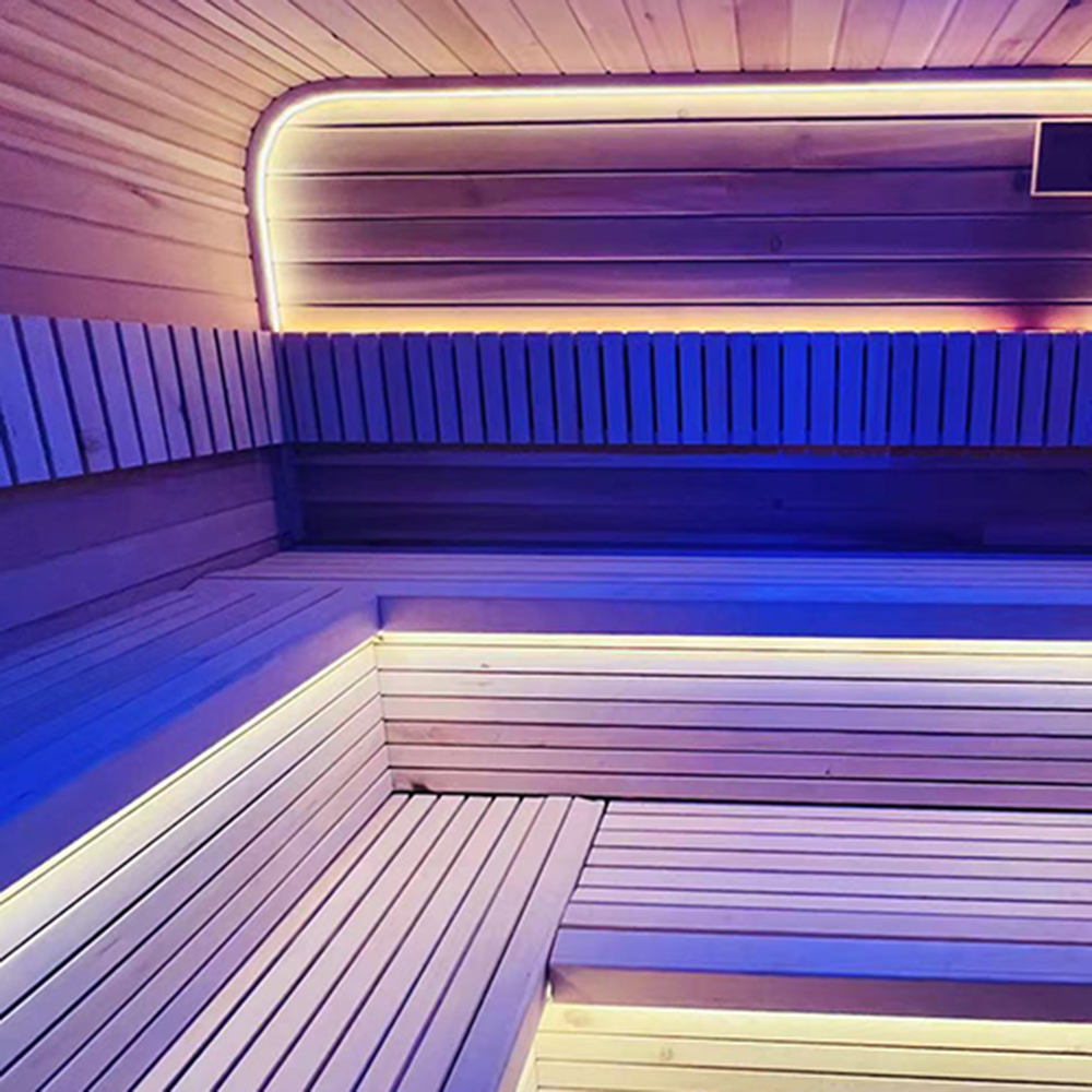Modern Glass Wall Outdoor Sauna Cabin with Side Service Bay CSA-624 Buyer reference