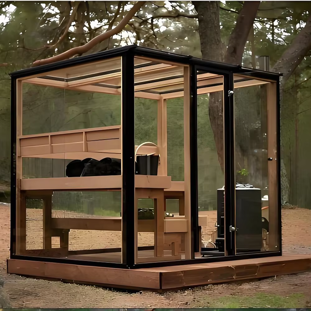 Panoramic Glass Solarium Outdoor Sauna Room CSA-632 Exterior angle