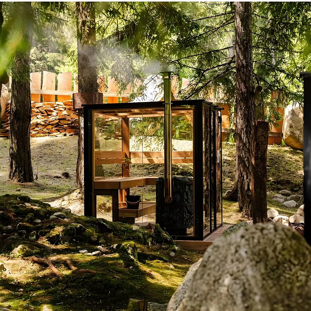 Panoramic Glass Solarium Outdoor Sauna Room CSA-632 Door and glass