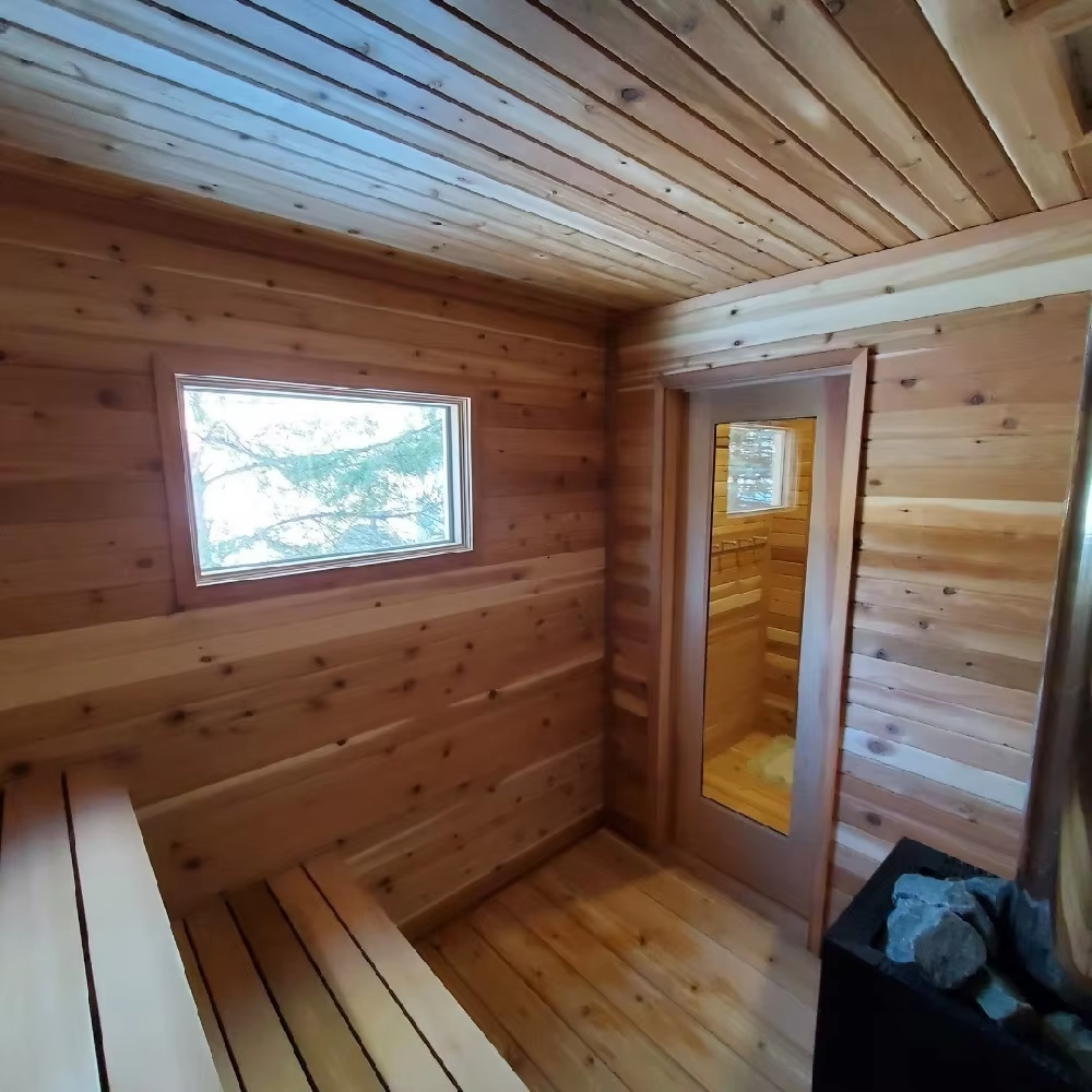 Black Exterior Outdoor Sauna Cabin with Covered Entry CSA-635 Buyer reference