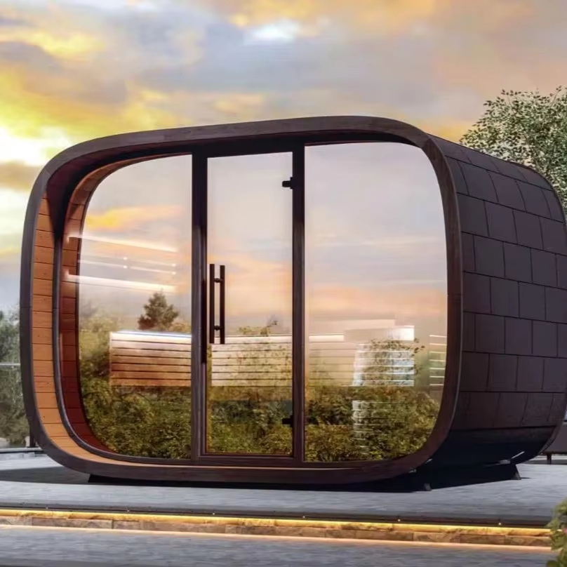 Black Rounded Panoramic Garden Sauna Pod product image