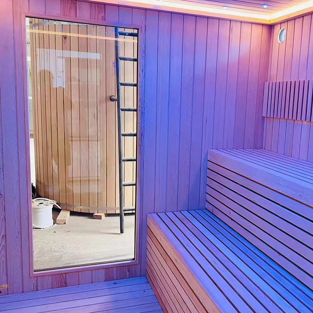 RGB Lighting Commercial Outdoor Sauna Cabin CSA-643 Exterior angle