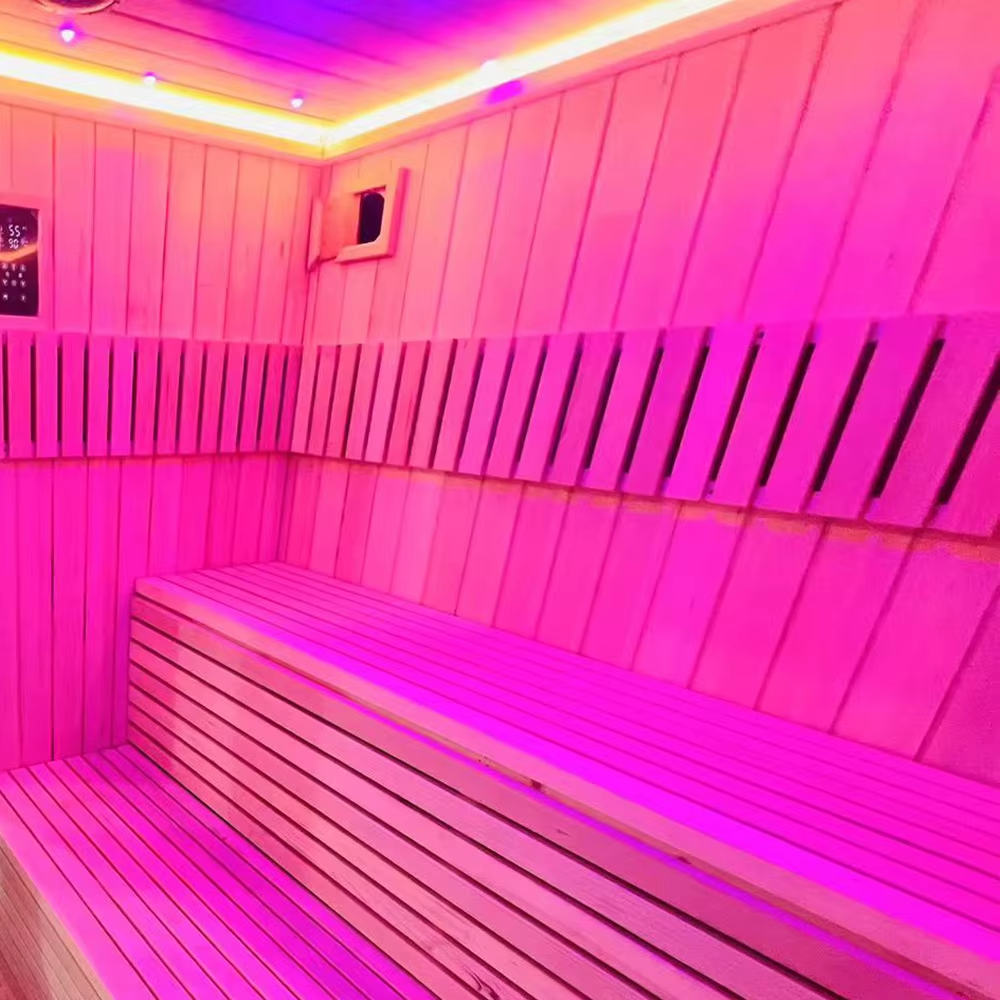 RGB Lighting Commercial Outdoor Sauna Cabin CSA-643 Interior view