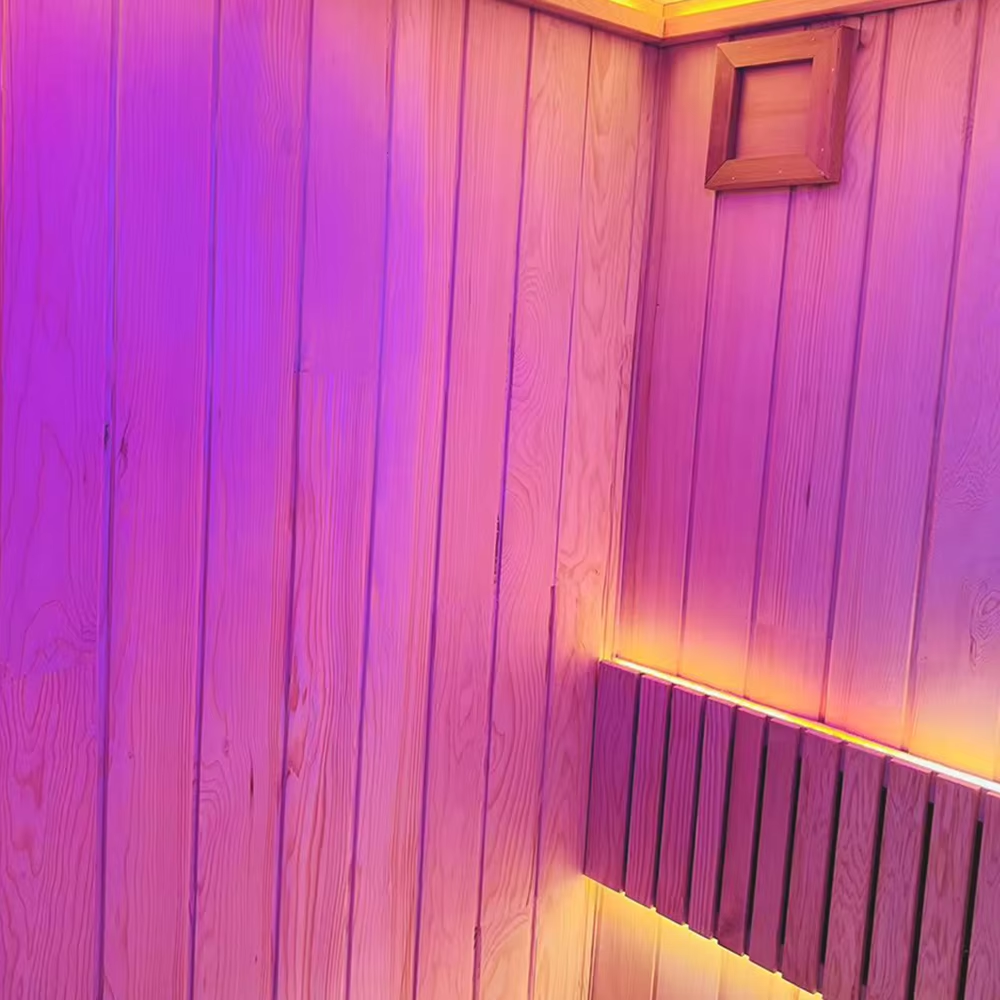 RGB Lighting Commercial Outdoor Sauna Cabin CSA-643 Door and glass