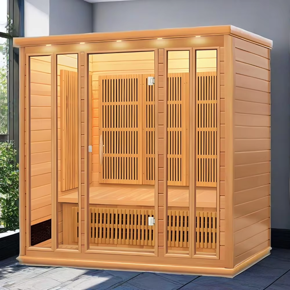 Four Person Cedar Infrared LED Sauna Cabin product image