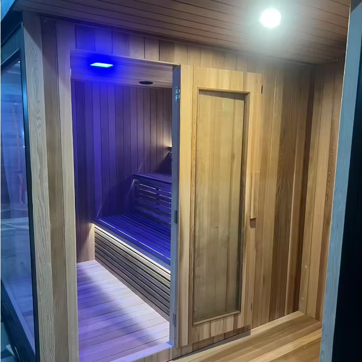 Outdoor Sauna Shower Cabin with Smart Control Panel CSA-647 Door and glass