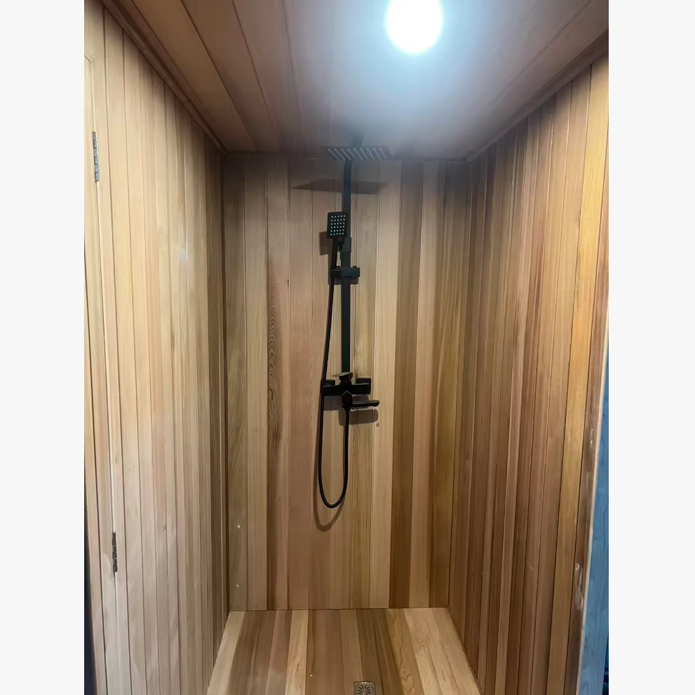 Outdoor Sauna Shower Cabin with Smart Control Panel CSA-647 Side profile