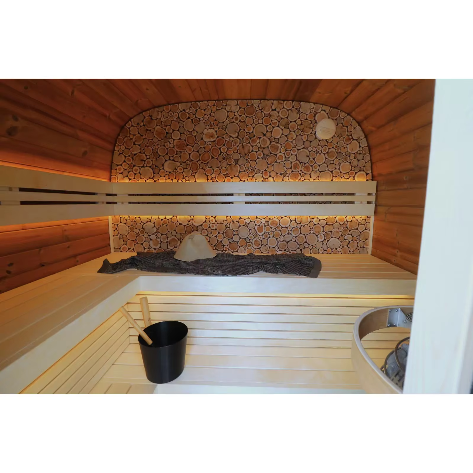 Rounded Black Outdoor Sauna Pod with Full Glass Front CSA-651 Buyer reference