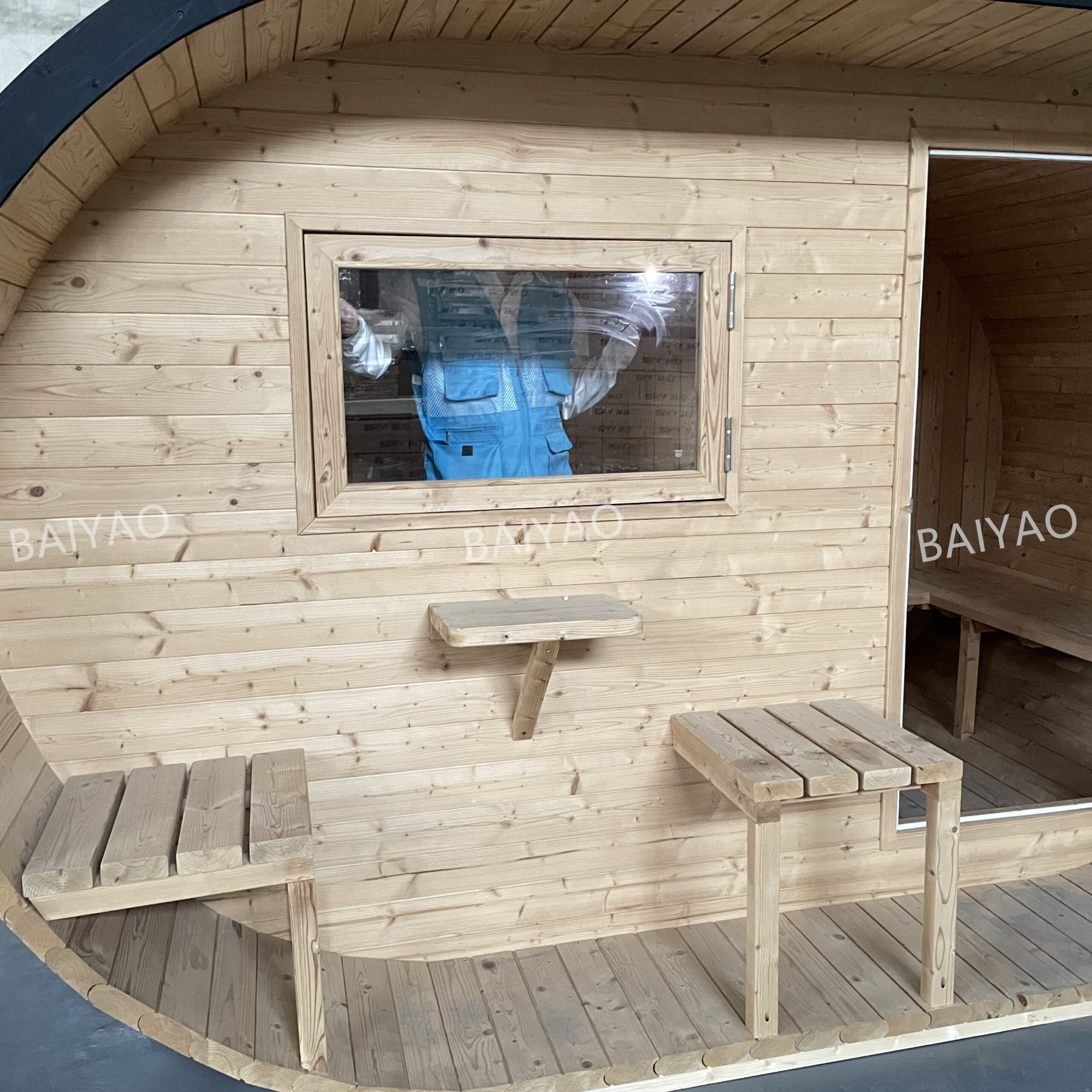 Eight-to-Ten-Person Barrel Sauna with Rear Window CSA-653 reference view 2