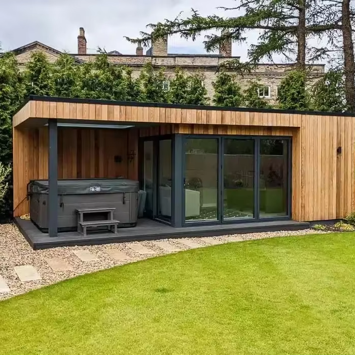Outdoor Sauna Spa Combination Cabin with Hot Tub Bay product image