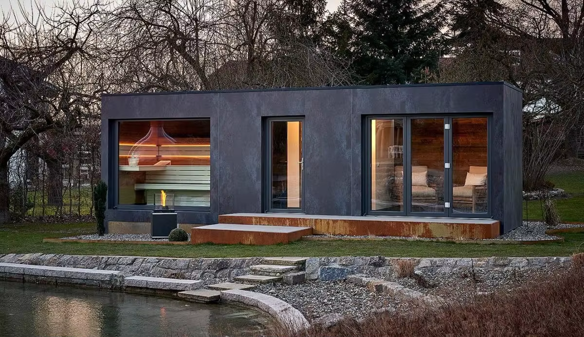 Outdoor Sauna Spa Combination Cabin with Hot Tub Bay CSA-654 Interior view