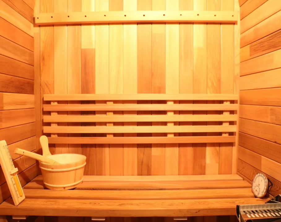 Compact One-Person Outdoor Sauna Pod with Glass Front CSA-656 Side profile
